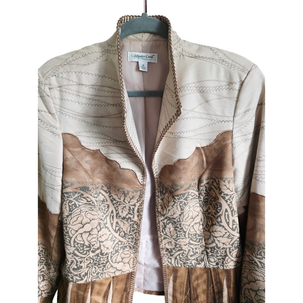 Coldwater Creek Women's Patchwork Embroidered Lea… - image 3